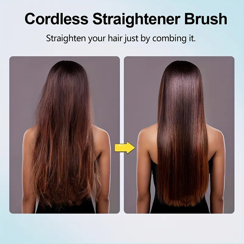 Cordless Hair Straightener Brush - Make Any Hair Style in Just 2 Minutes🔥