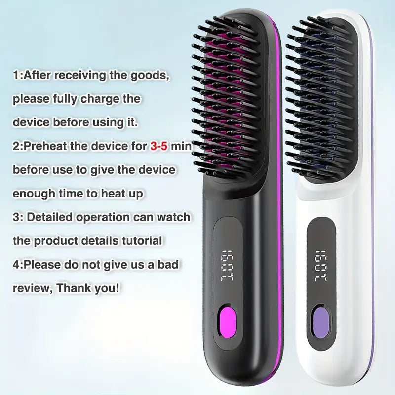 Cordless Hair Straightener Brush - Make Any Hair Style in Just 2 Minutes🔥